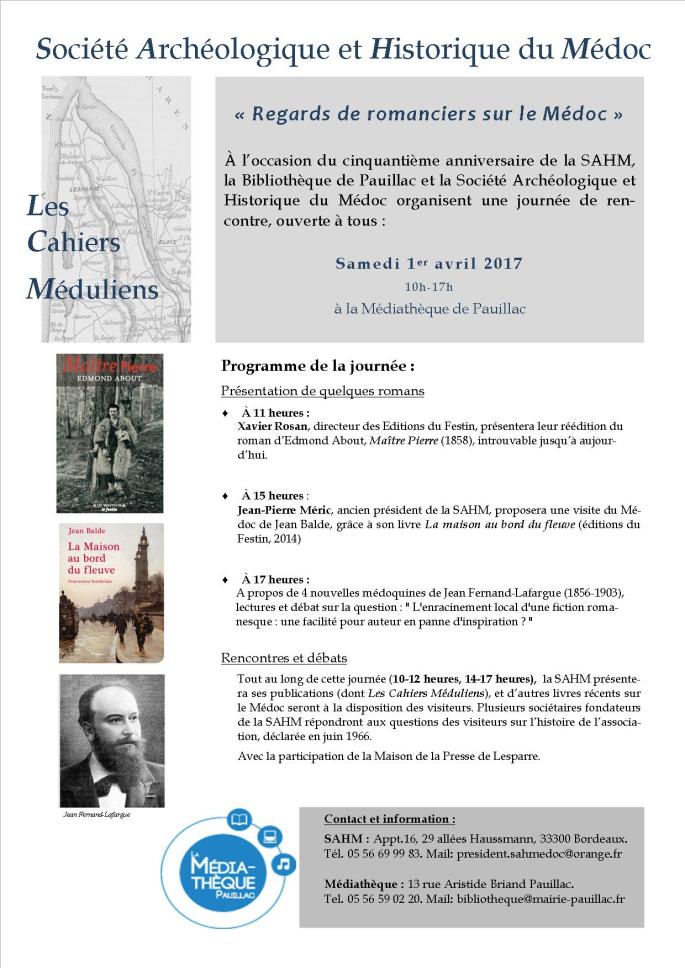 SAHM Regards de romanciers sur le Médoc